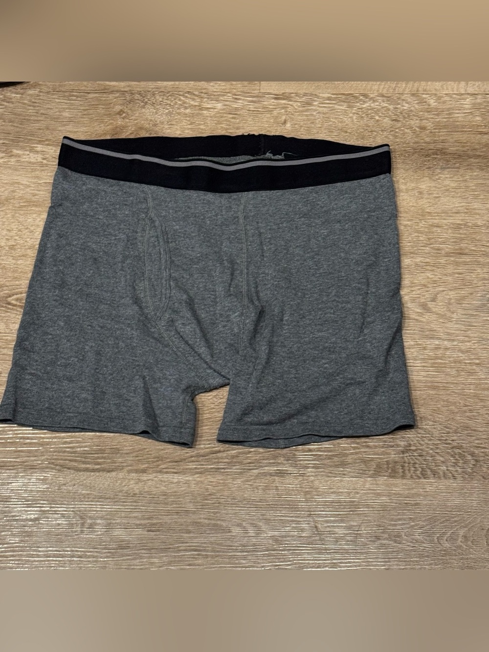 Kirkland Signature Gray Boxer Briefs with Black Waistband